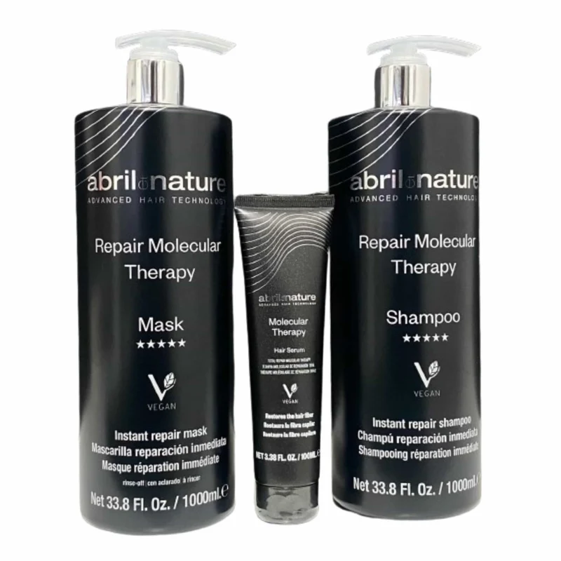 Abril et Nature Pack Molecular Therapy Mascarilla, Champú 1000 ml y Sérum 100 ml