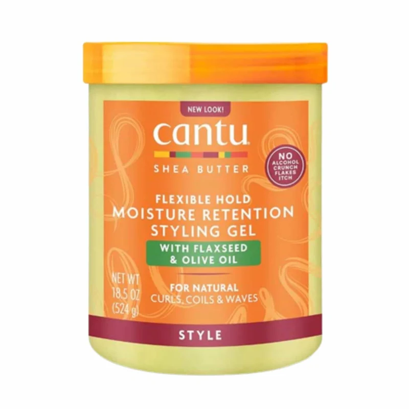 Cantu Shea Butter Gel de Peinado Fijación Máxima 524 g con Lino y Aceite de Oliva