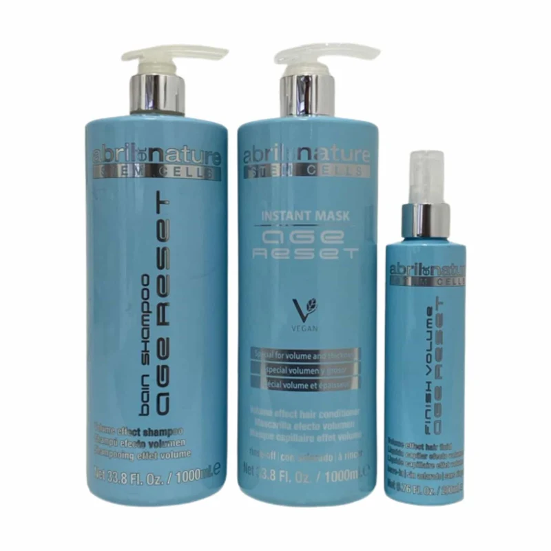 Abril et Nature Pack Age Reset Champú, Mascarilla 1000 ml y Finish Volume 200 ml