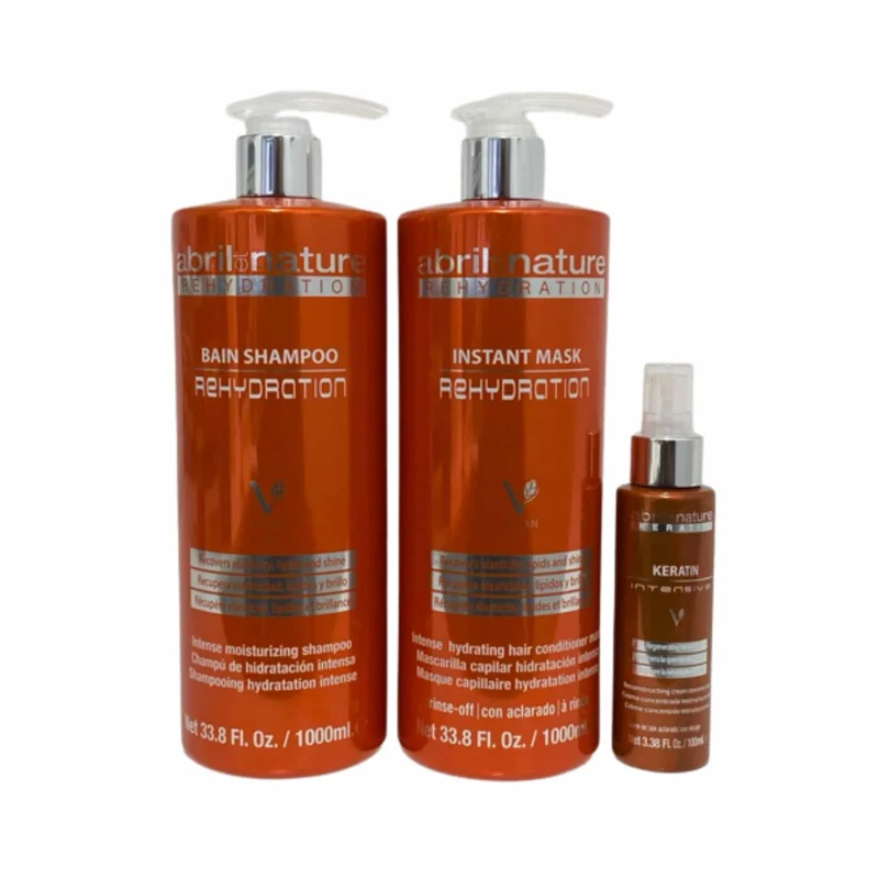 Abril et Nature Rehydration Pack Champú, Mascarilla 1000 ml y Crema 100 ml