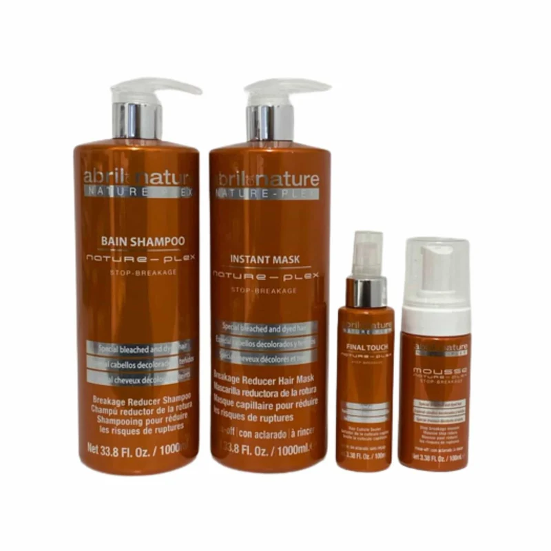 Abril et Nature Pack Nature Plex Champú, Mascarilla, Crema y Mousse 1000 ml