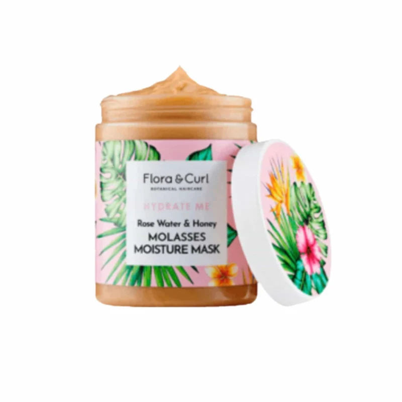 Flora & Curl Hydrate Me Molasses Mascarilla Hidratante 300 ml Agua de Rosas y Miel