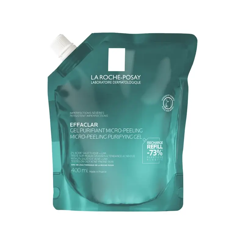 La Roche-Posay Effaclar Gel Micro-Exfoliante Ecorecarga, 400 ml