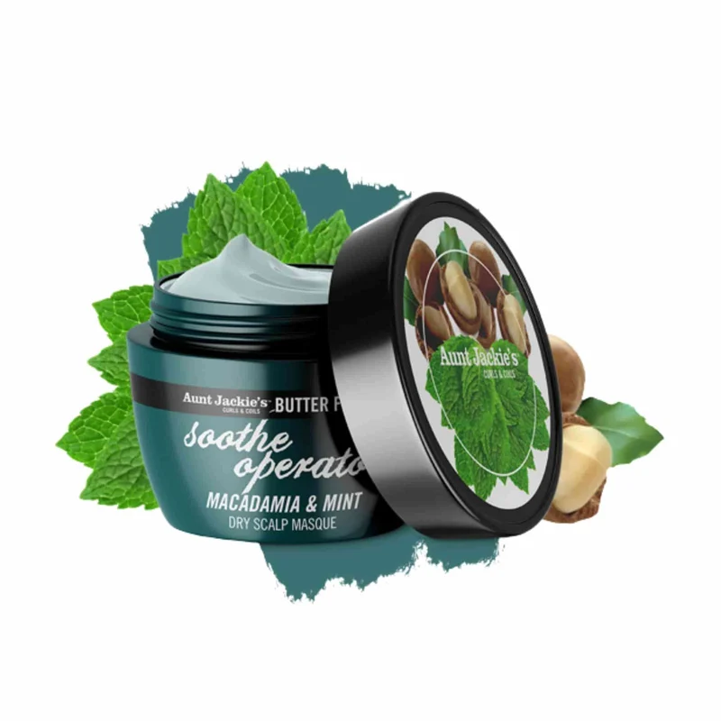 Mascarilla Caspa y Seco Soothe Operator Macadamia And Mint Dry Scalp Conditiong Masque Aunt Jackies 355ml