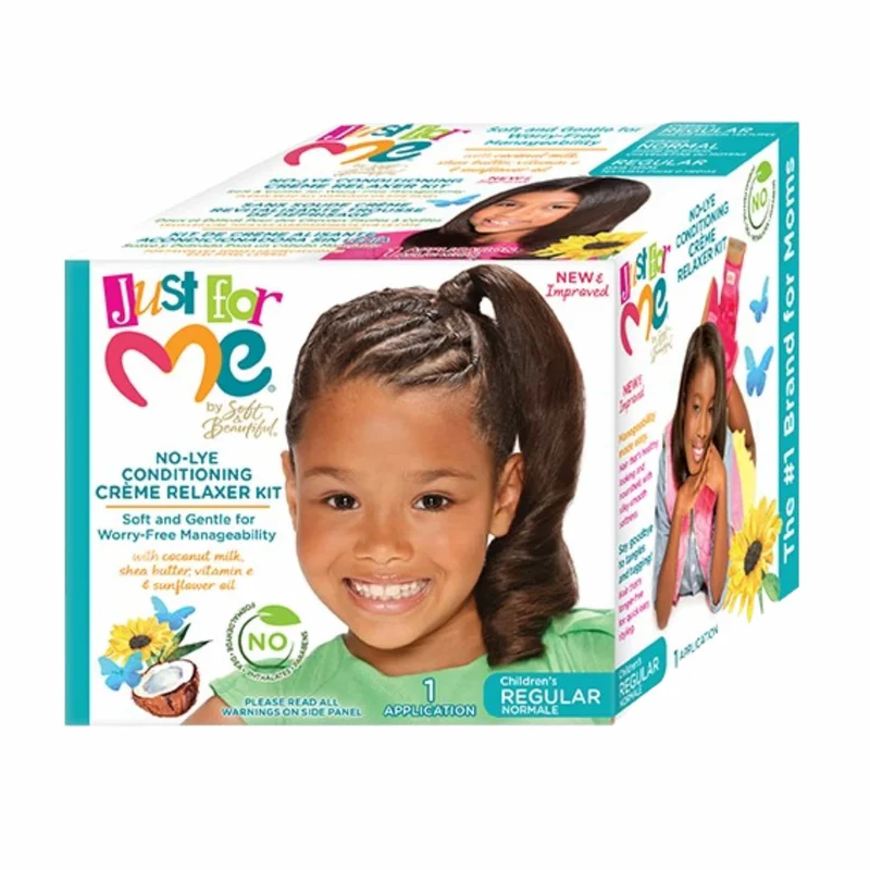 Just For Me No-Lye Hair Relaxer Kit Touch-Up Infantil Regular