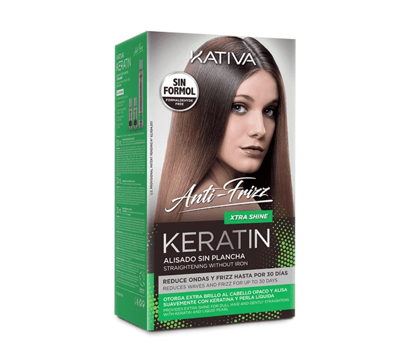 Kativa Xtra Shine Alisador Anti Frizz Sin Plancha con Keratina y Perla Líquida
