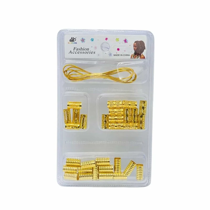 Boleta Dorado Mixto Tipo para el Pelo Set de Cuentas Variadas