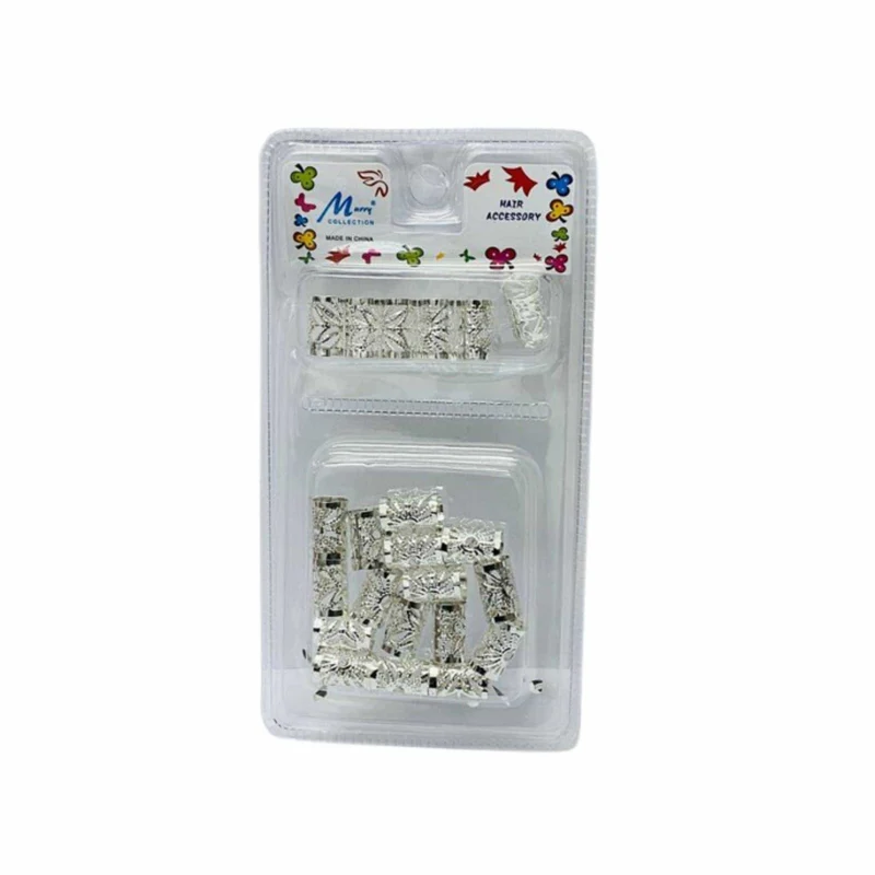 Boleta de Metal Plata para el Pelo Cuentas Decorativas Trenzas