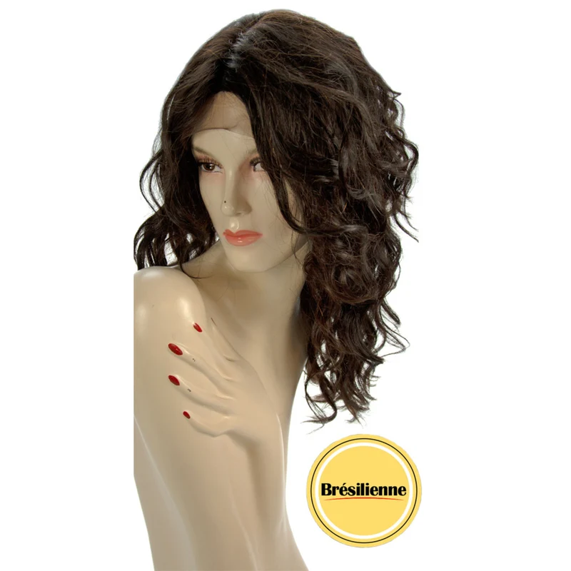 Peluca Natural de Pelo Humano Brasileño Lace Front Estilo 27S