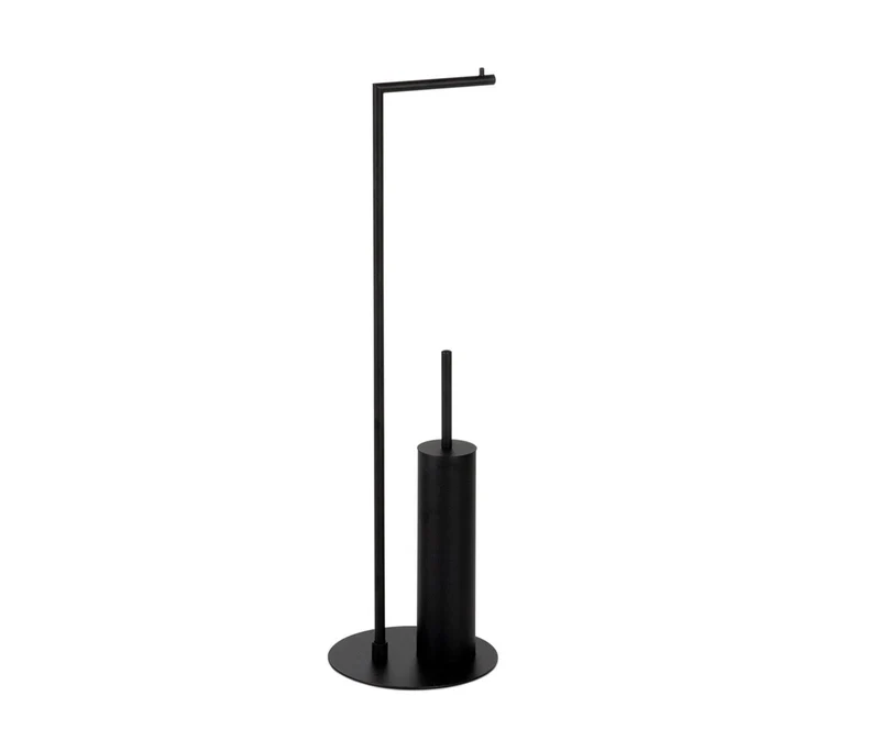 Portarrollos escobillero negro de metal Andrea House