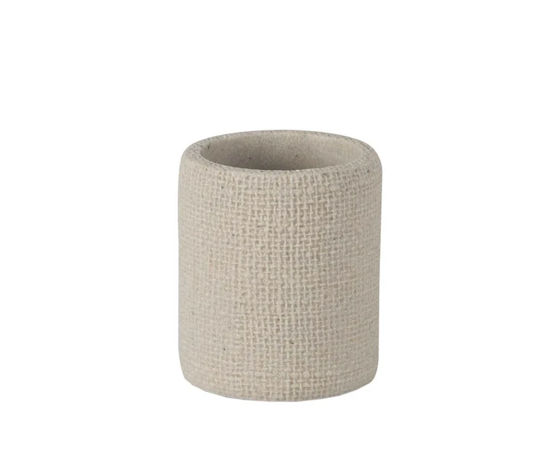 Portacepillos de Poliresina con Textura Ø 7,5 × 9 cm Andrea House