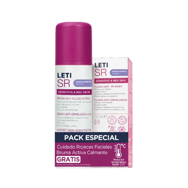 Letisr Piel Sensible con Rojeces Pack Fluido 40 ml + Bruma