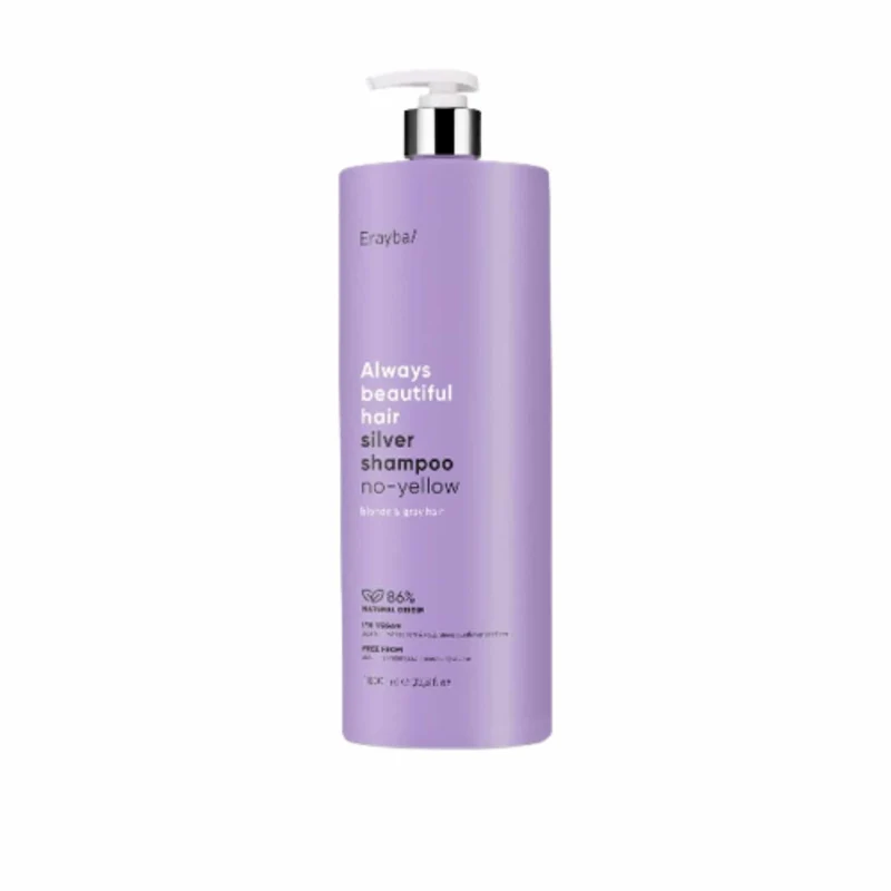 Erayba ABH Silver No-Yellow Champú 1000 ml Tonalizador para Rubios y Canas