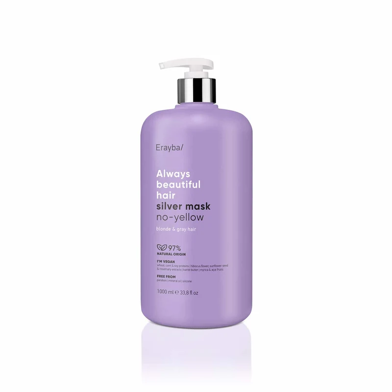 Erayba ABH Silver No-Yellow Mascarilla 1000 ml Tonificante para Rubios y Canas