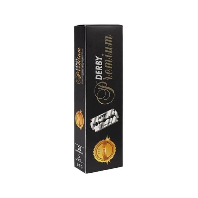 Derby Cuchilla Premium Pack 20x5 Doble Filo para Navaja de Barbero