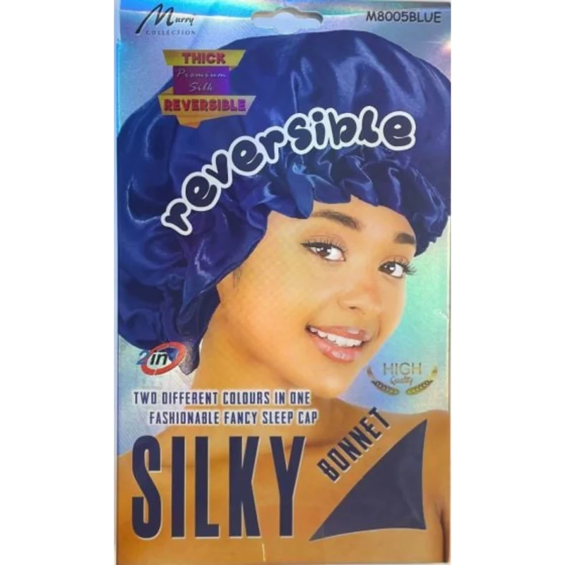 Murry Collection Bonnet Jumbo Reversible Azul de Satén Extra Grande
