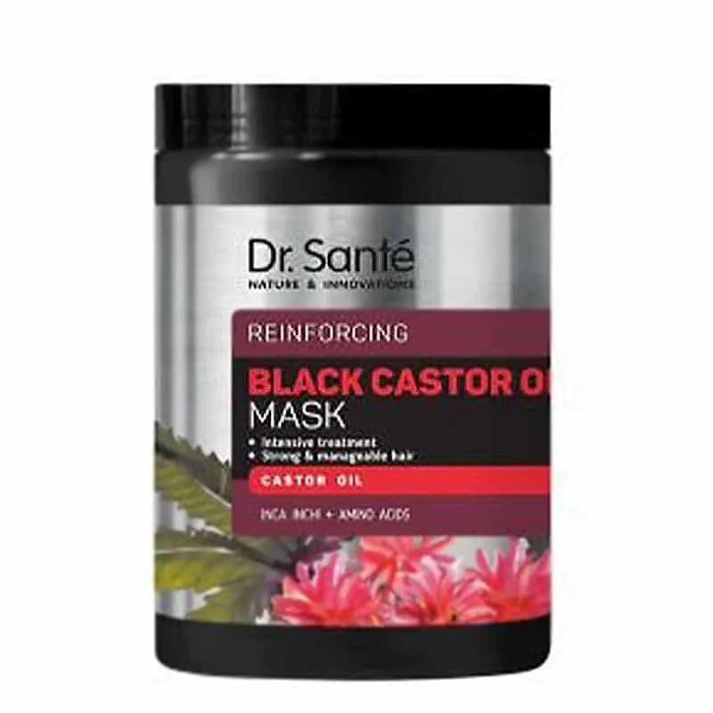 Dr Sante Black Castor Mascarilla Fortificante 1 Litro con Aceite de Ricino Negro