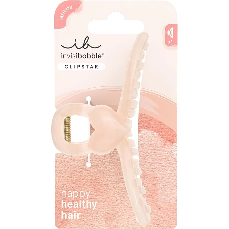 CLIPSTAR L Heartbeat Light Rose Claw Hair Clip