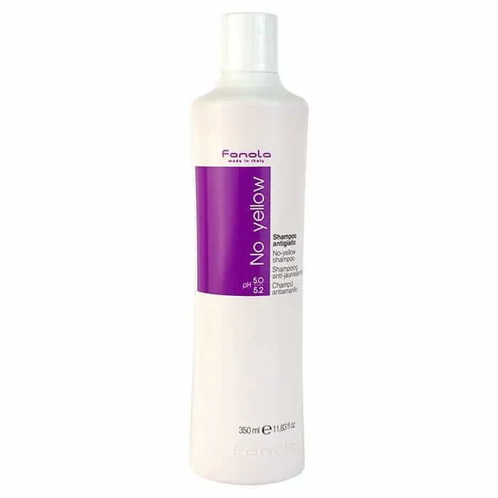 Fanola Champú No Yellow Profesional 350 ml para Grises y Decolorados