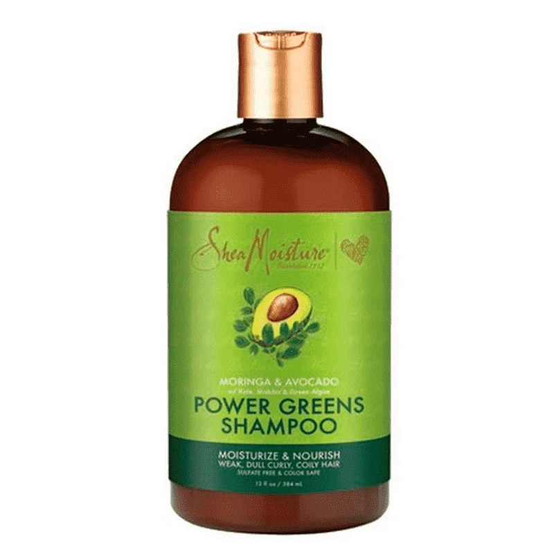 SheaMoisture Moringa & Avocado Power Greens Champú 384 ml sin Sulfatos