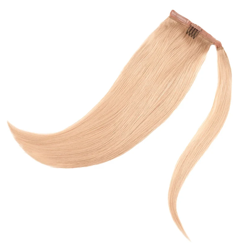 18" Human Hair Ponytail - #19 Strawberry Blonde