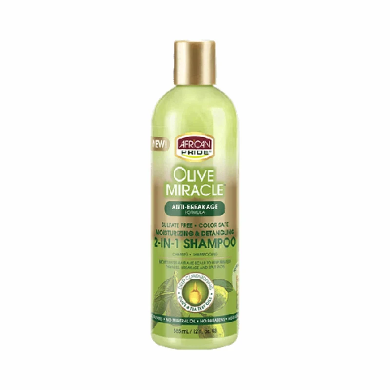 African Pride Olive Miracle Champú 2 en 1 Anti Breakage 355 ml