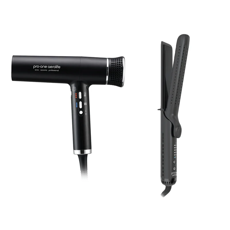 Aerolite Black Hairdryer & Airstyler Duo