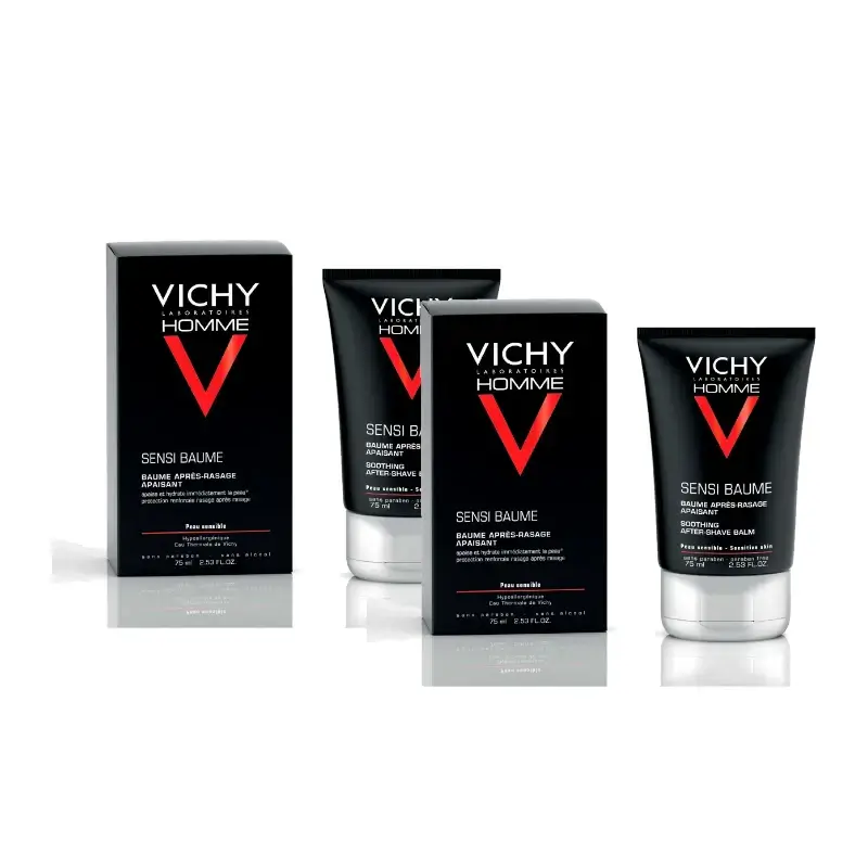 Vichy Homme Sensi-Baume Bálsamo After Shave Calmante 75 Ml, pack 2