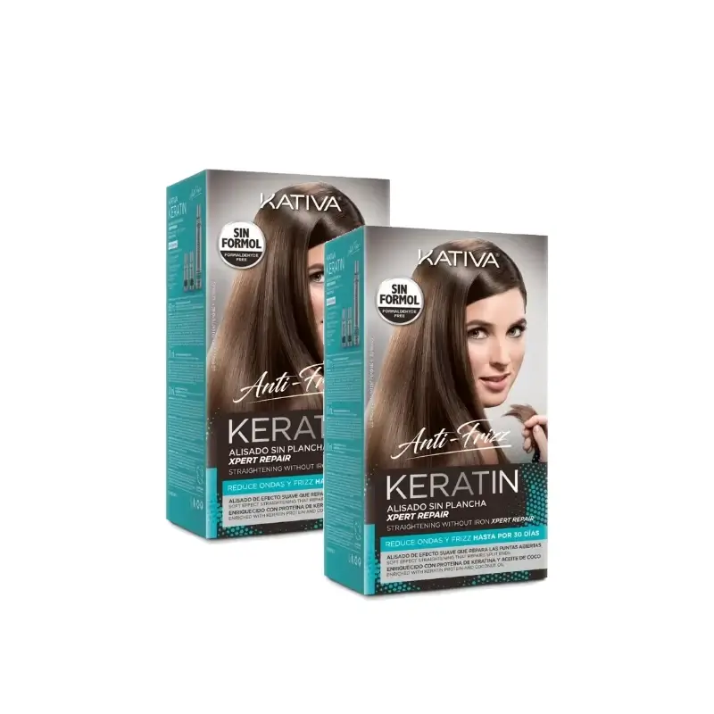 Kativa Keratin Alisado Sin Plancha Xpert Repair , pack 2