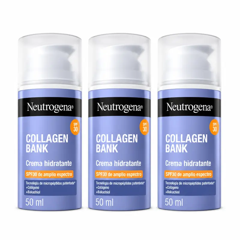 Neutrogena Collagen Bank Crema Hidratante Facial Spf30 , Pack 3 x 50 ml