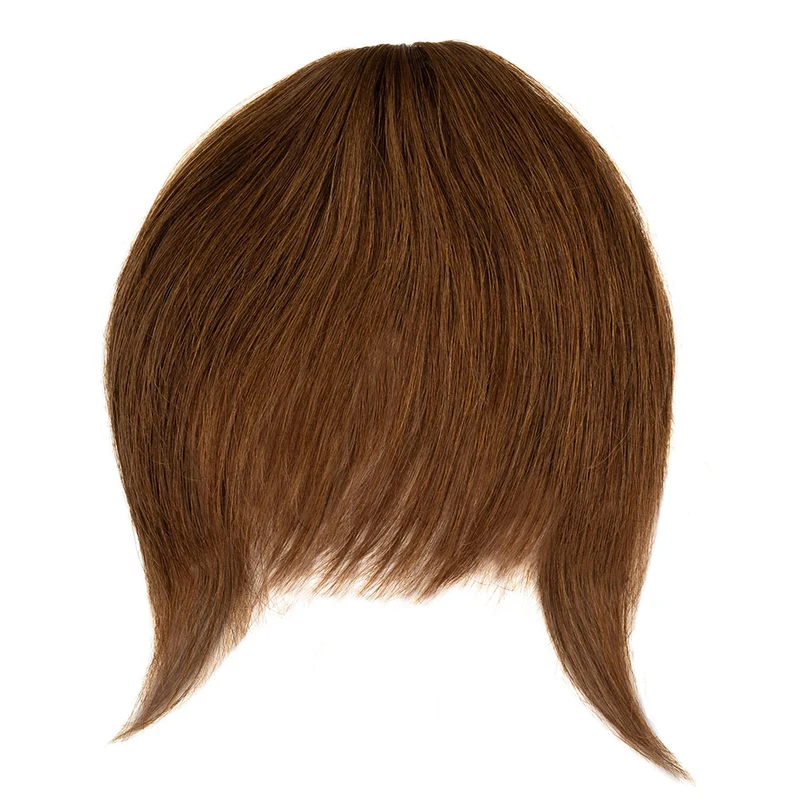 Human Hair Clip in Fringe - #6 Light Brown