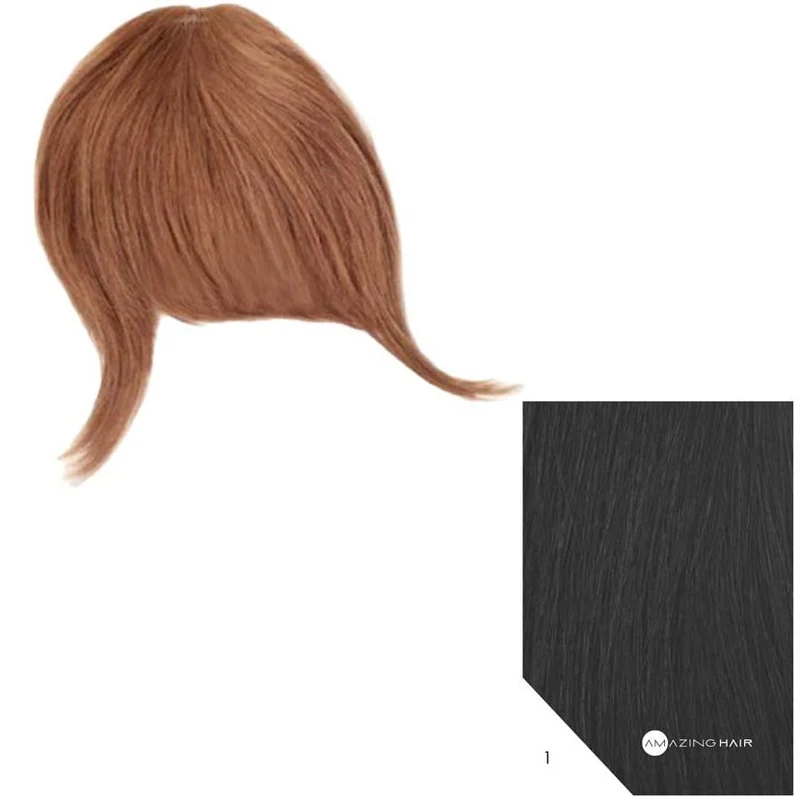Human Hair Clip in Fringe - #1 Black
