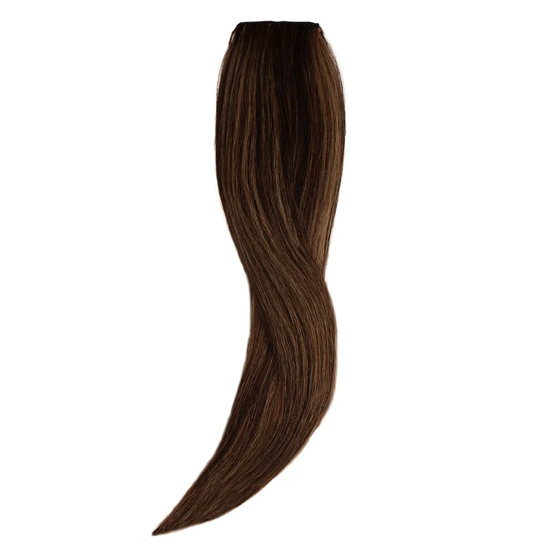 20" Human Hair 2 Clip-in - #2/10 Chocolate Brown/Light Caramel