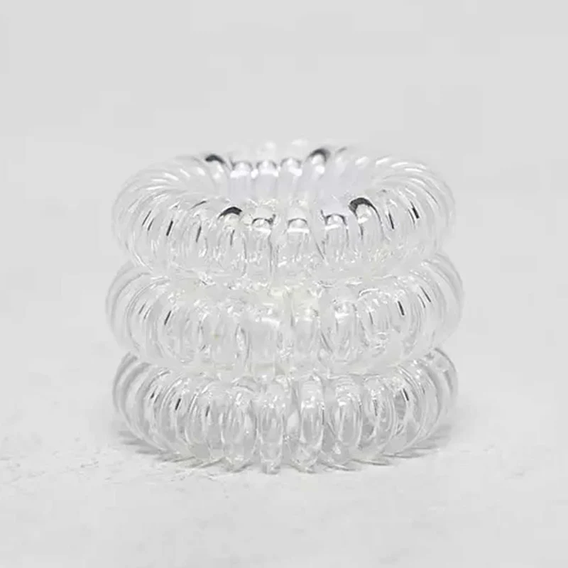 Original Hair Spiral Hair Ties Crystal Clear 3pc