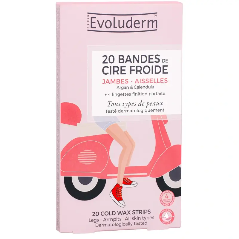 Evoluderm Tiras De Cera Corporal, 20 pcs