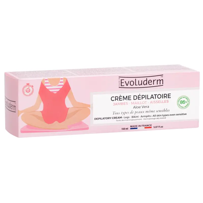 Evoluderm Crema Depilatoria De Aloe Vera, 150 ml