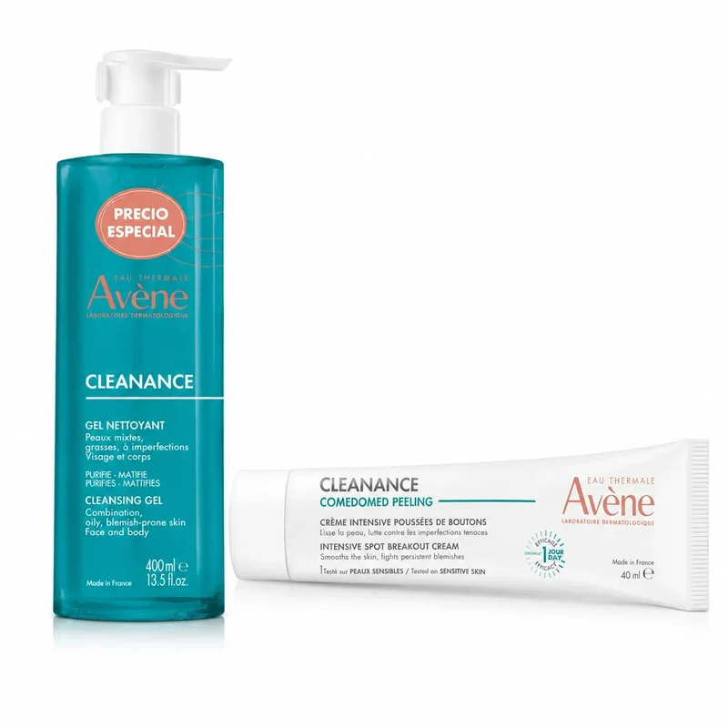Avene Cleanance Gel Limpiador + Comedomed Peeling Crema , pack 2