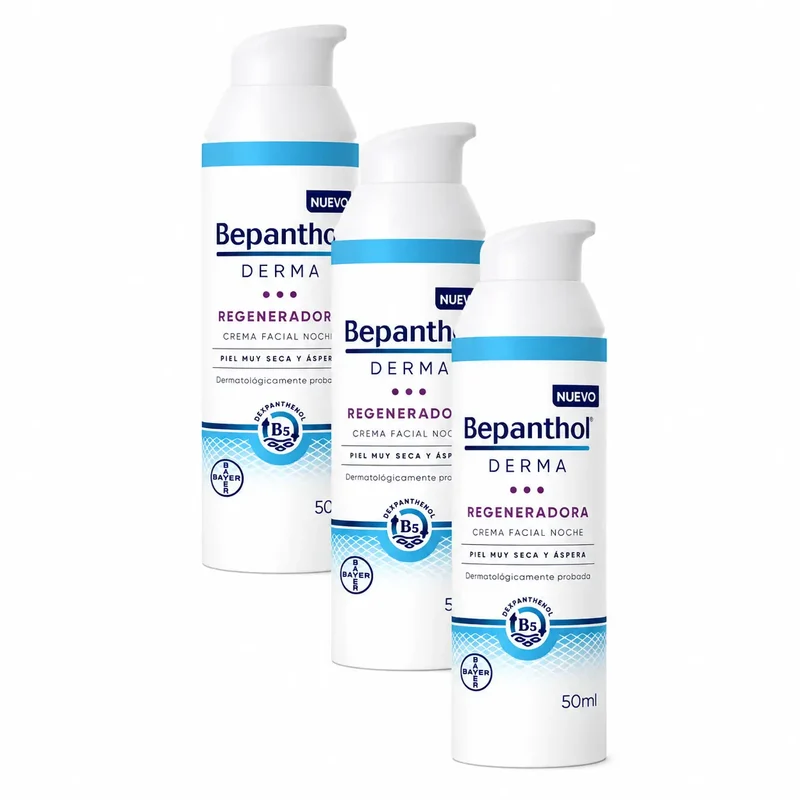 Bepanthol Derma Regeneradora Crema Facial Noche Pack 3 x 50 ml