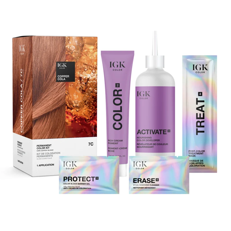 IGK Permanent Color Kit Copper Cola- Dark Coppery Blonde One size