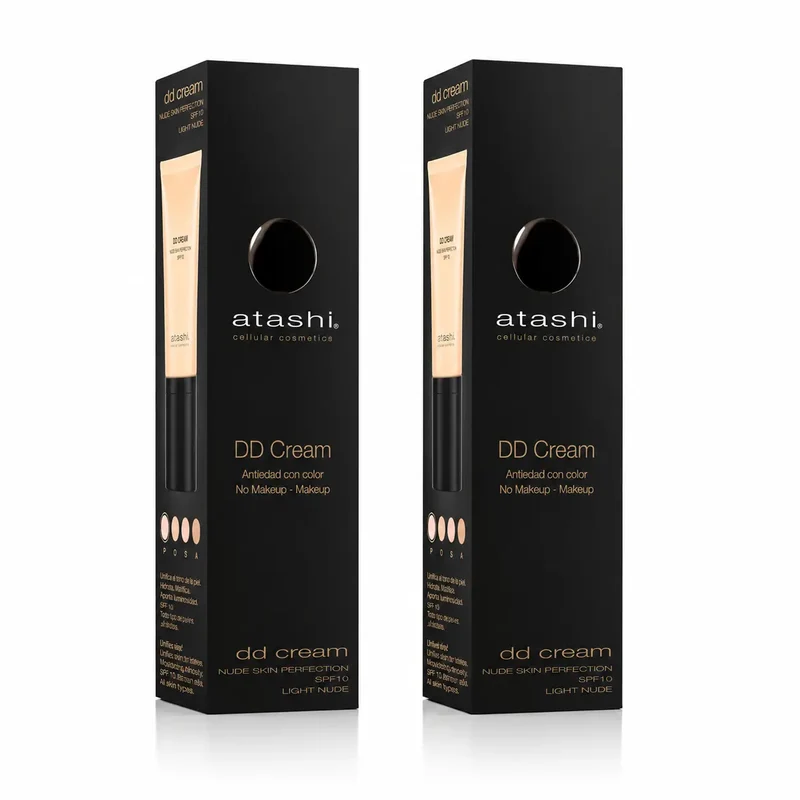 Atashi Dd Cream Hidratante Con Color Spf 15 - Tono Claro , pack 2