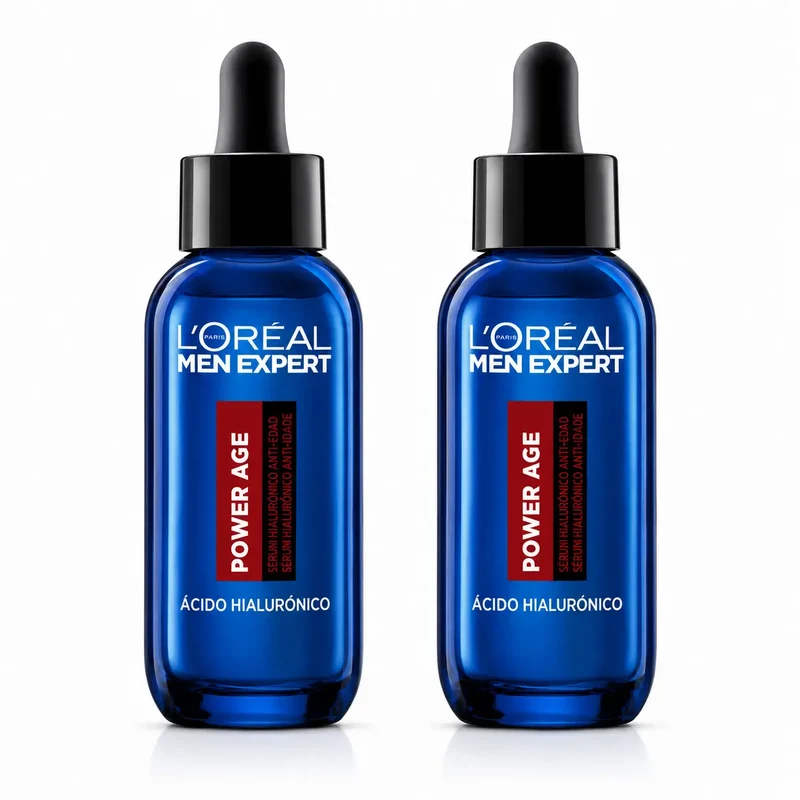 L'Oréal Paris Men Expert Power Age Sérum: Anti-Edad Con Ácido Hialurónico, Reduce Arrugas , pack 2