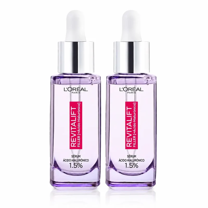 L'Oréal Paris Serum Rellenador Anti-Arrugas Revitalift Filler-1,5% Ácido Hialurónico Puro, pack 2