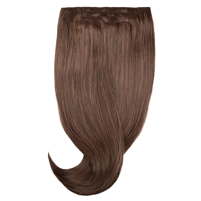 22" Synthetic 5pc Clip In - #2/10 Chocolate Brown/Caramel