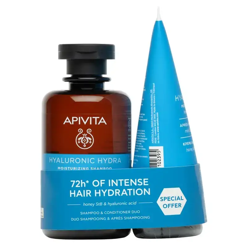 Apivita Cuidado Capilar Pack Champú Hidratante+ Acondicionador , 250 + 150 ml