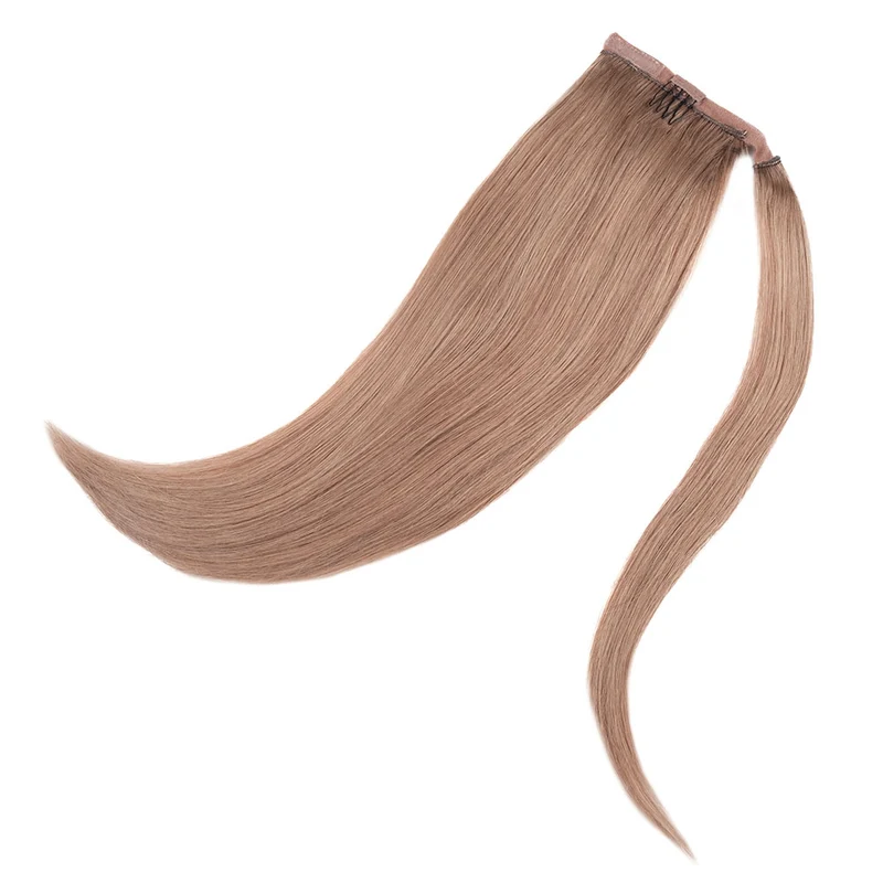 18" Human Hair Ponytail - #8 Dark Caramel