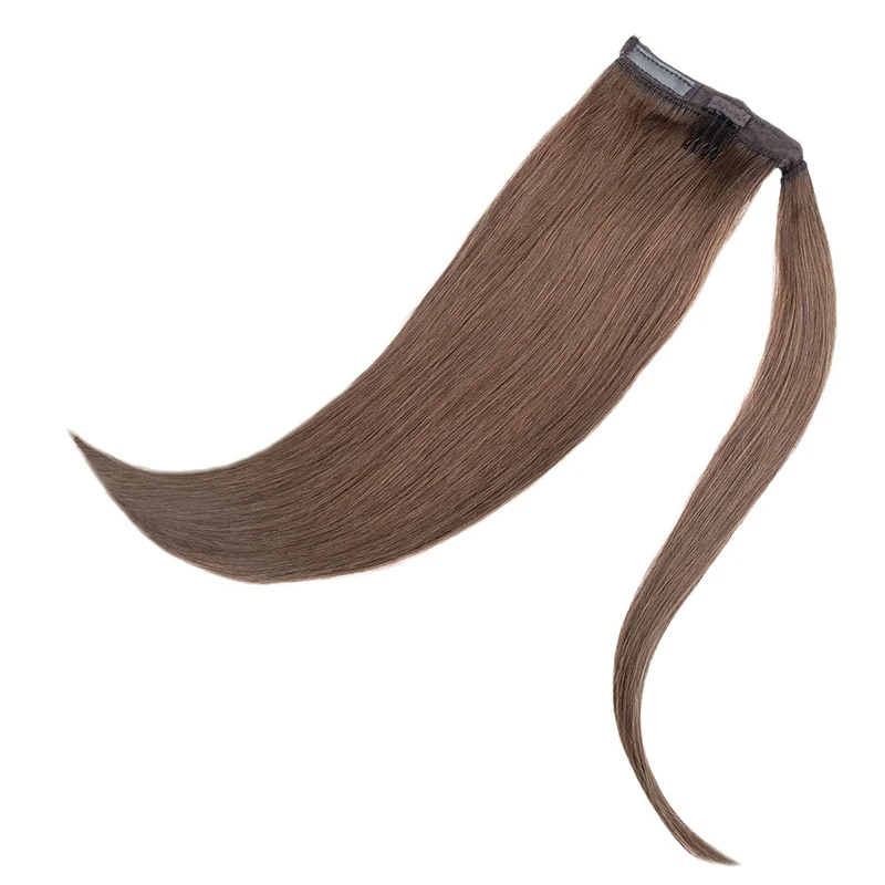 18" Human Hair Ponytail - #6 Light Brown