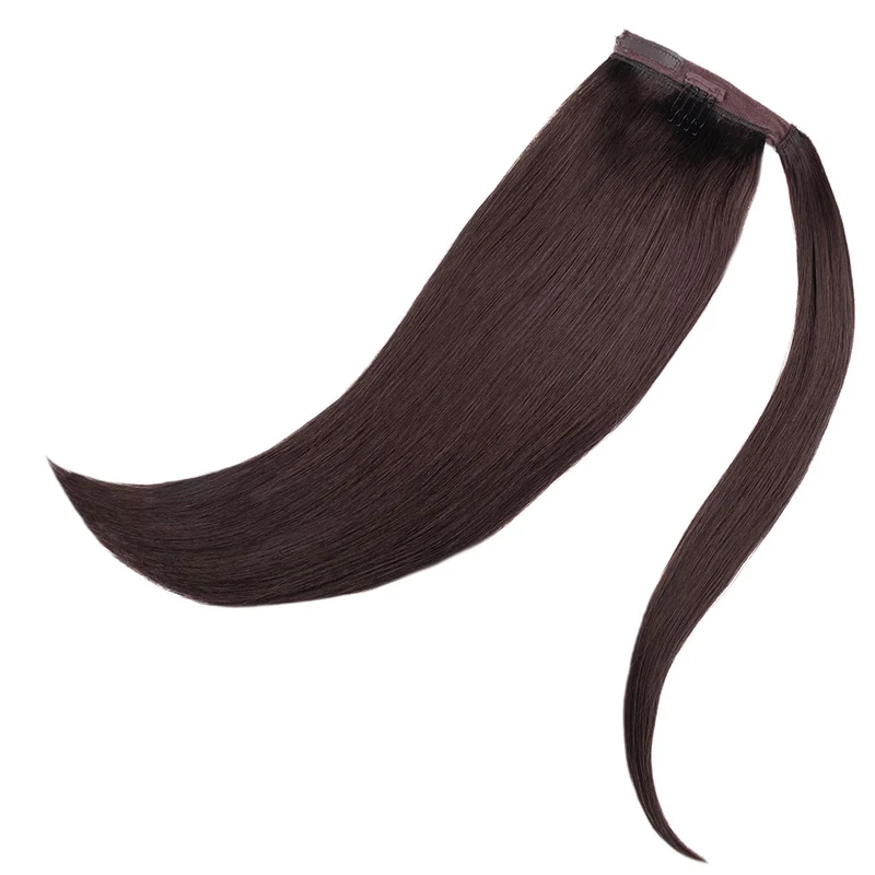 18" Human Hair Ponytail - #2 Chocolate Brown