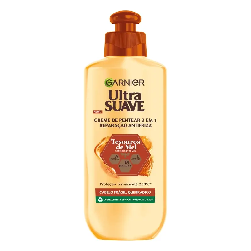 Garnier Ultra Doux Crema De Peinar 2 En 1 Reparación Anti-Frizz, 200 ml