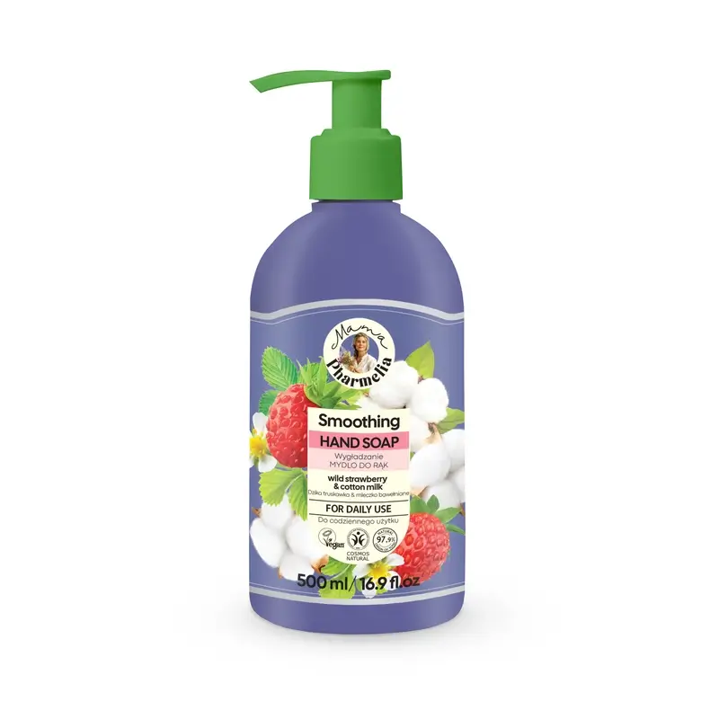 Mama Pharmelia Jabón De Manos Suavizante Con Fresa Silvestre Y Leche De Algodón, 500 Ml