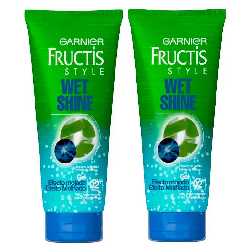 Garnier Fructis Style Gel Wet Shine Efecto Mojado, Pack 2 x 250 Ml